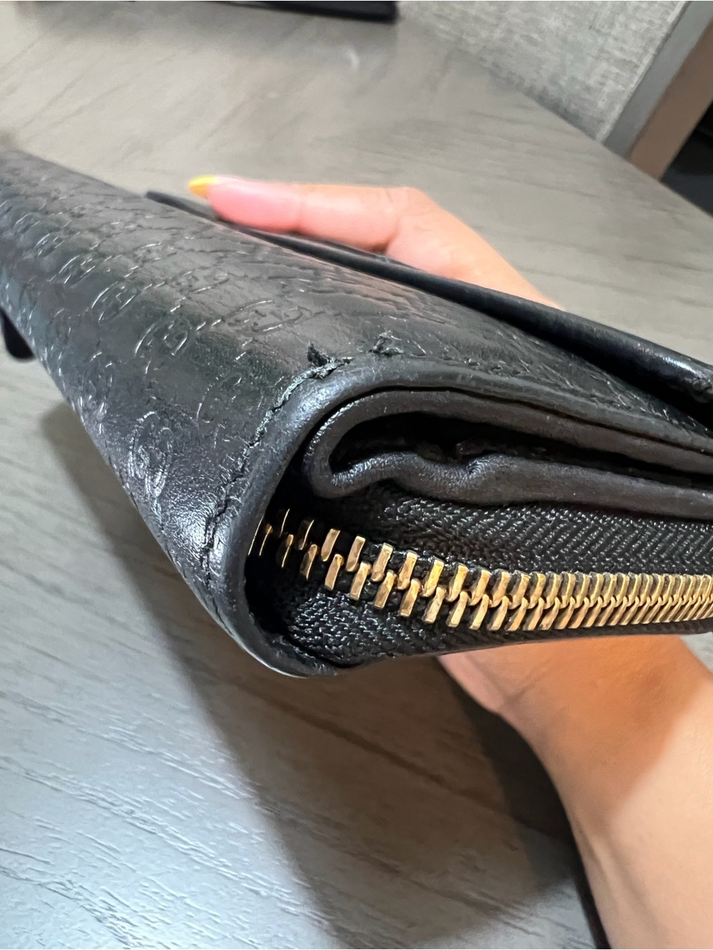 Gucci Black Leather Microguccissima Flap Continental Wallet- With Authentication - Picture 15 of 16